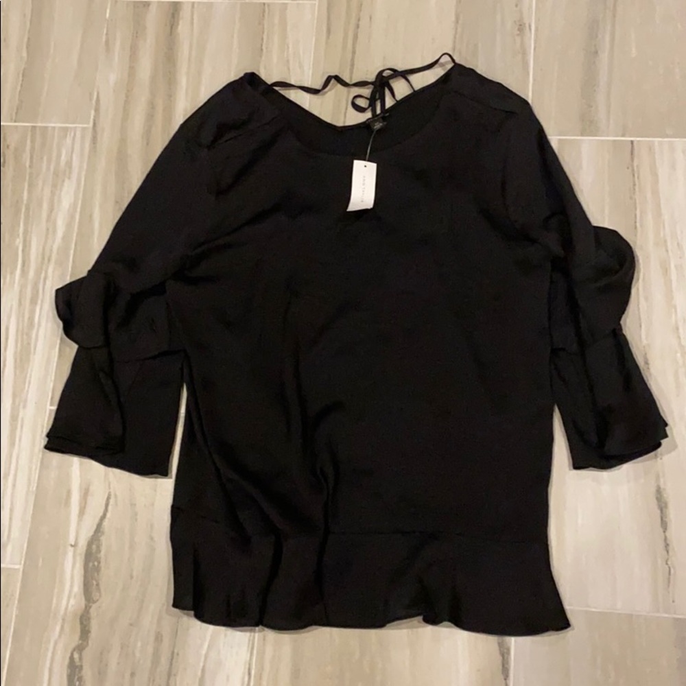 Black Ruffled Blouse